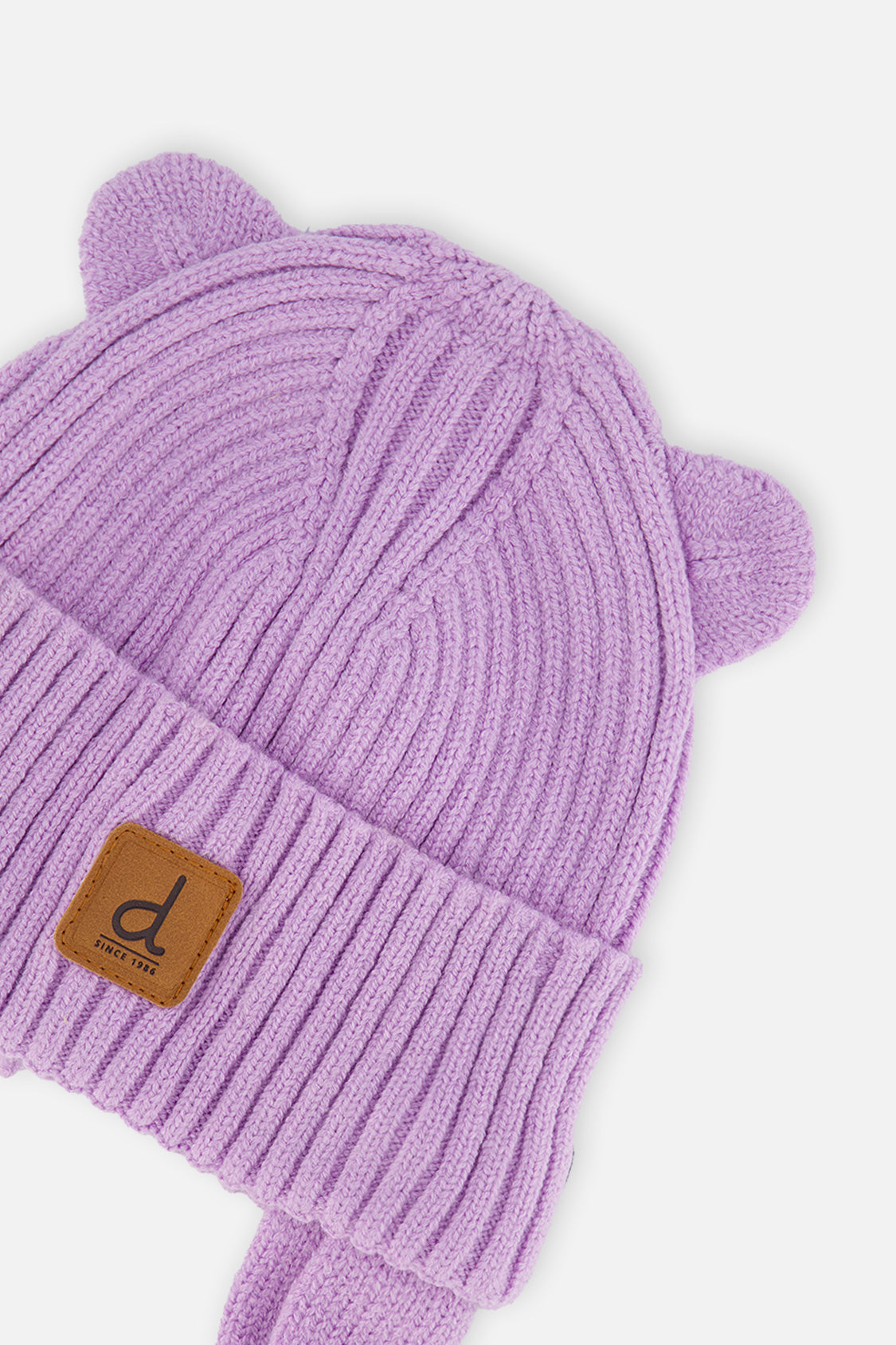 Baby Knit Hat With Strings Lavender - J20ZW08_05440