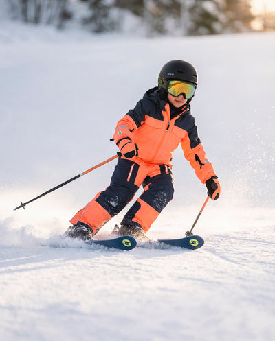 Kids One Piece Teknik Snowsuit Bright Orange And Blue