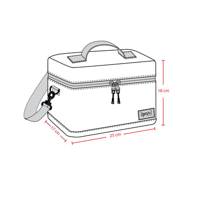 Lunch Box Black Retro Flower Print - H20ZBL_013