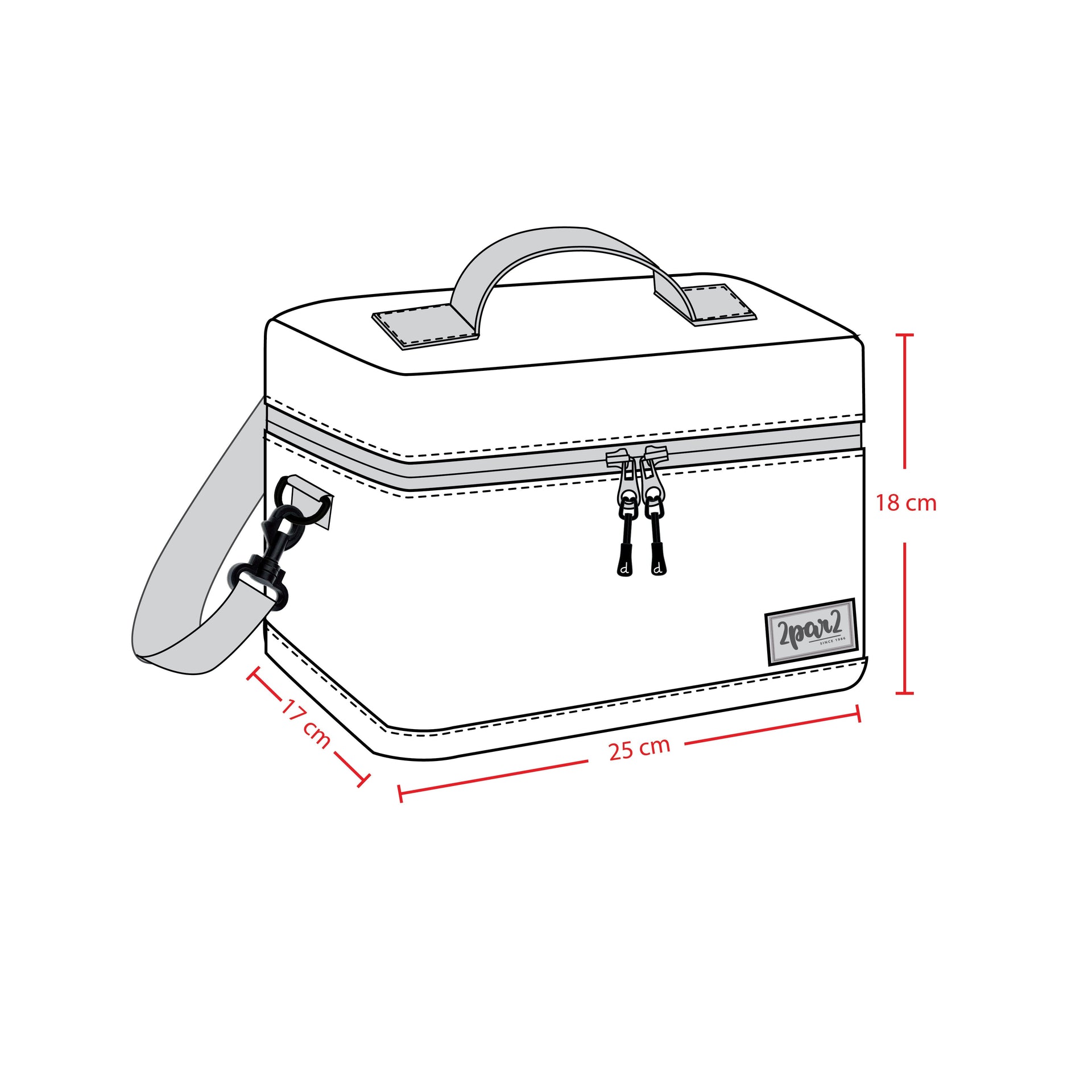 Lunch Box Black Dinosaur Print - H20ZBL_026