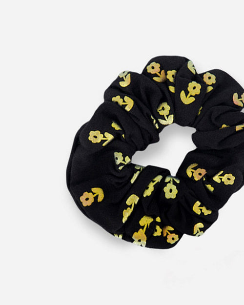 Scrunchie Printed Colored Metallic Flower Print Accessories Deux par Deux 