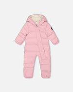 One-Piece Baby Cloud Compressible Snowsuit Designed For Car Seat Pink Snowsuits Deux par Deux 