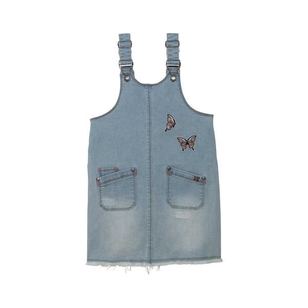 Denim Overall Dress Light Blue Denim Girl D30M41_125