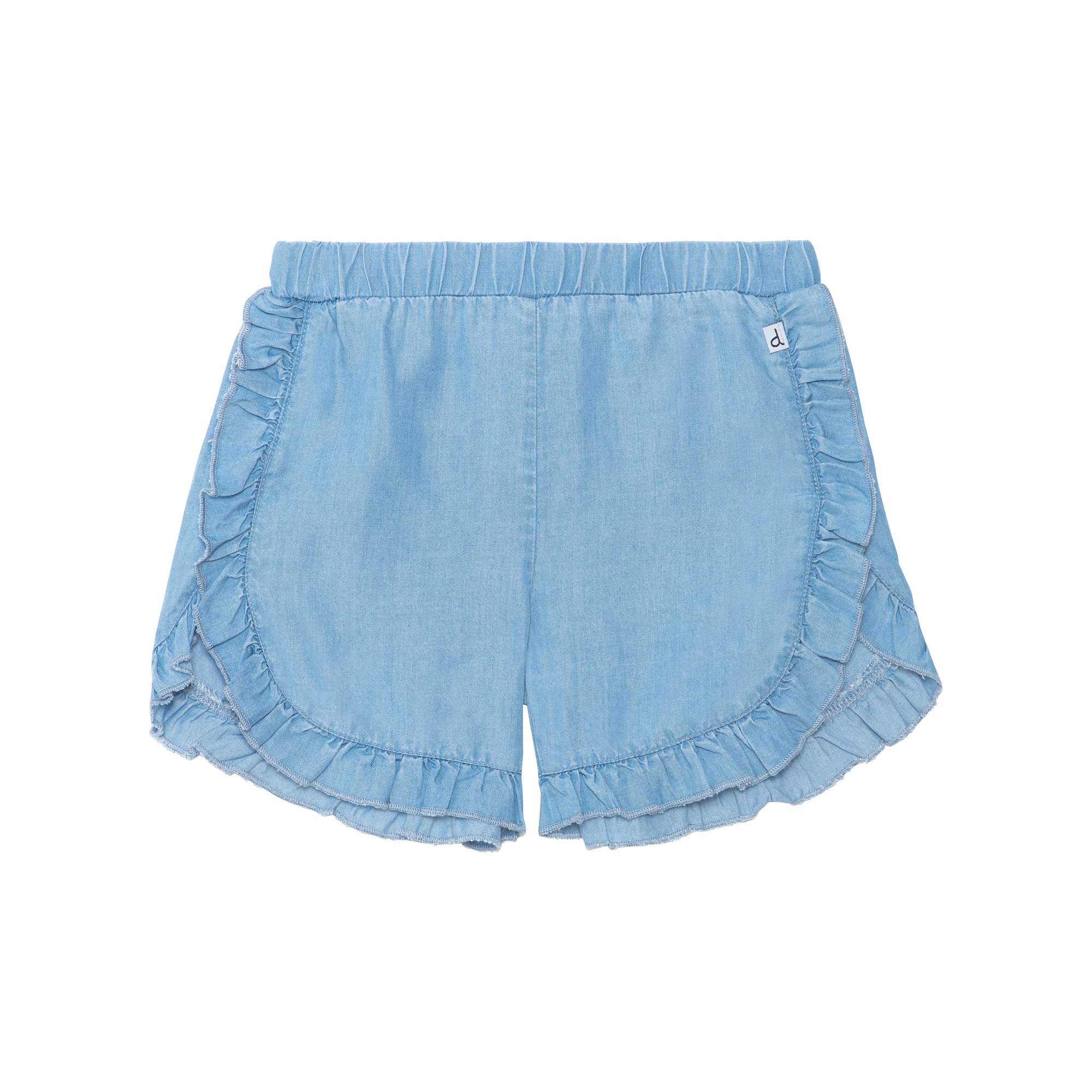 Short With Frill Light Blue Denim Girl D30YG25_125