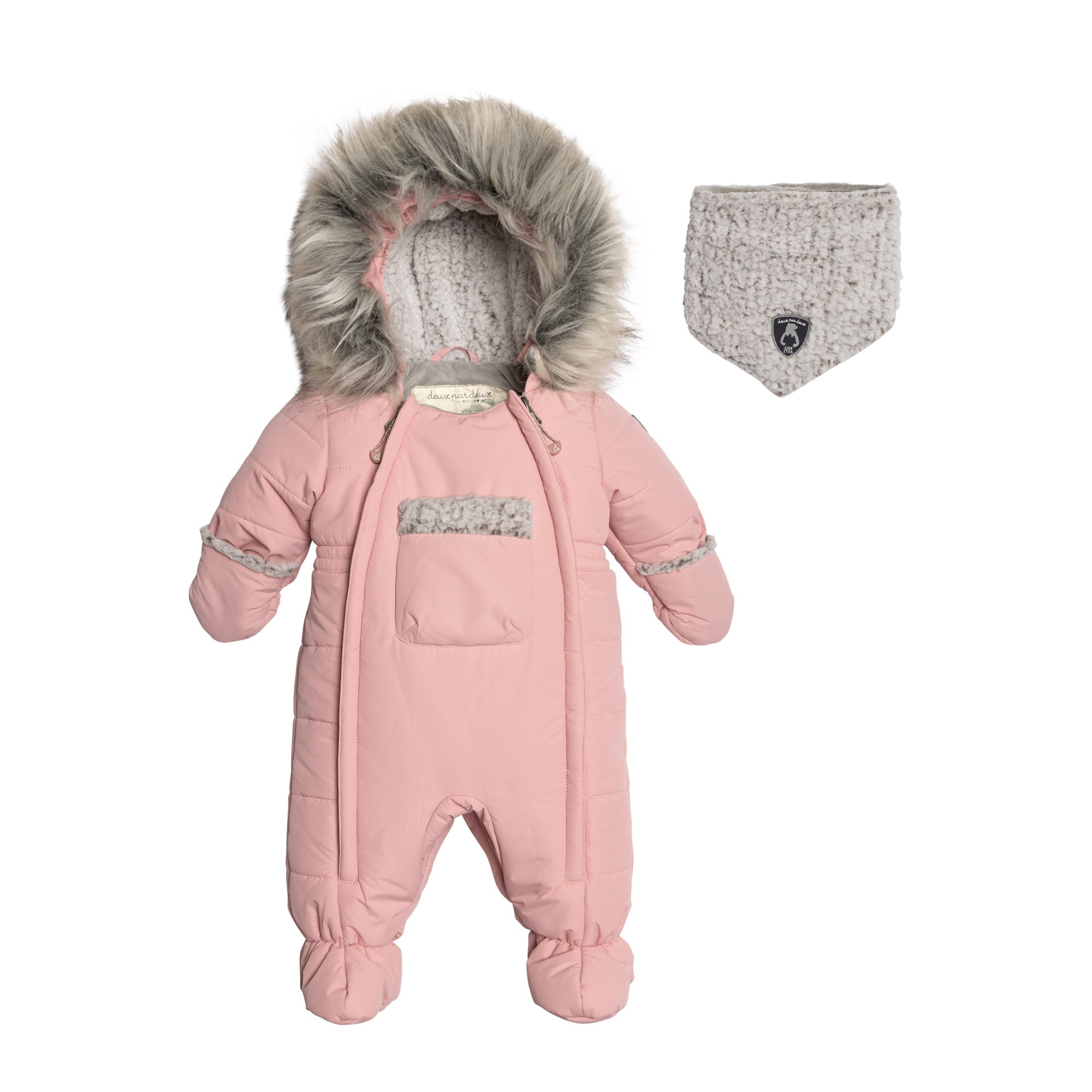 Solid One Piece Baby Snowsuit Silver Pink E10A602_622