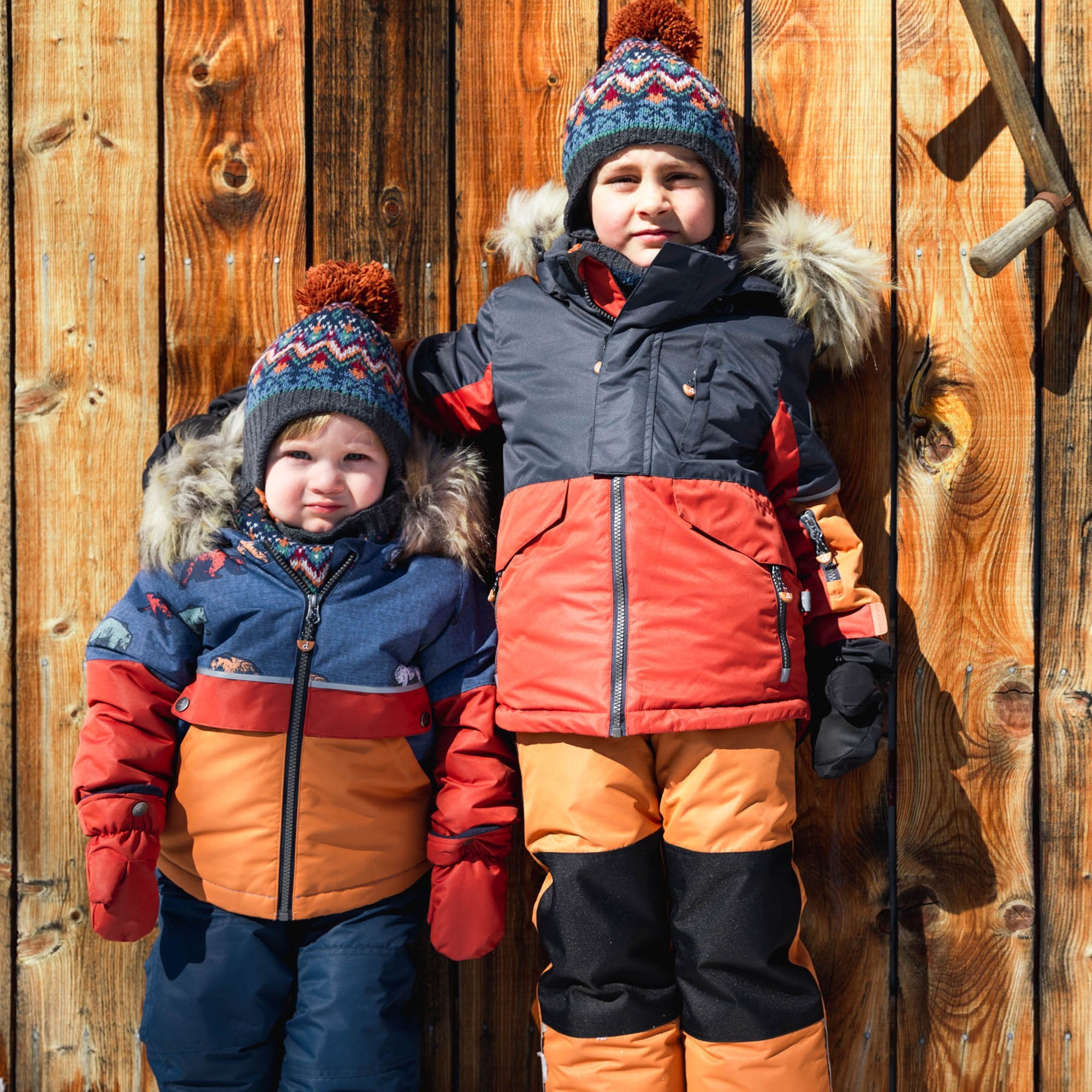 Printed Grizzlys Two Piece Snowsuit Navy Blue And Brown E10L504_479