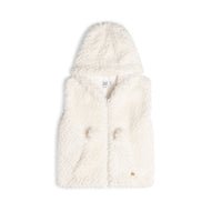 Hooded Sleeveless Fake Fur Vest Off White E20H30_101