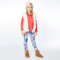 Hooded Sleeveless Fake Fur Vest Off White E20H30_101