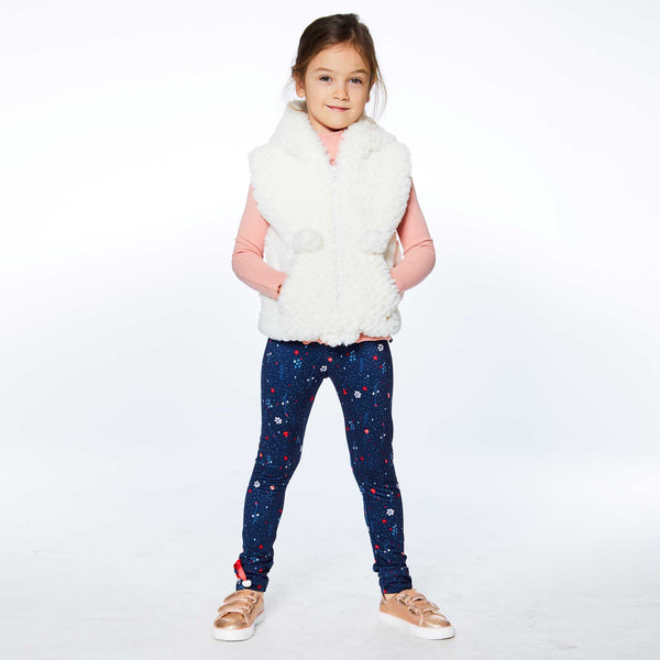 Hooded Sleeveless Fake Fur Vest Off White E20H30_101