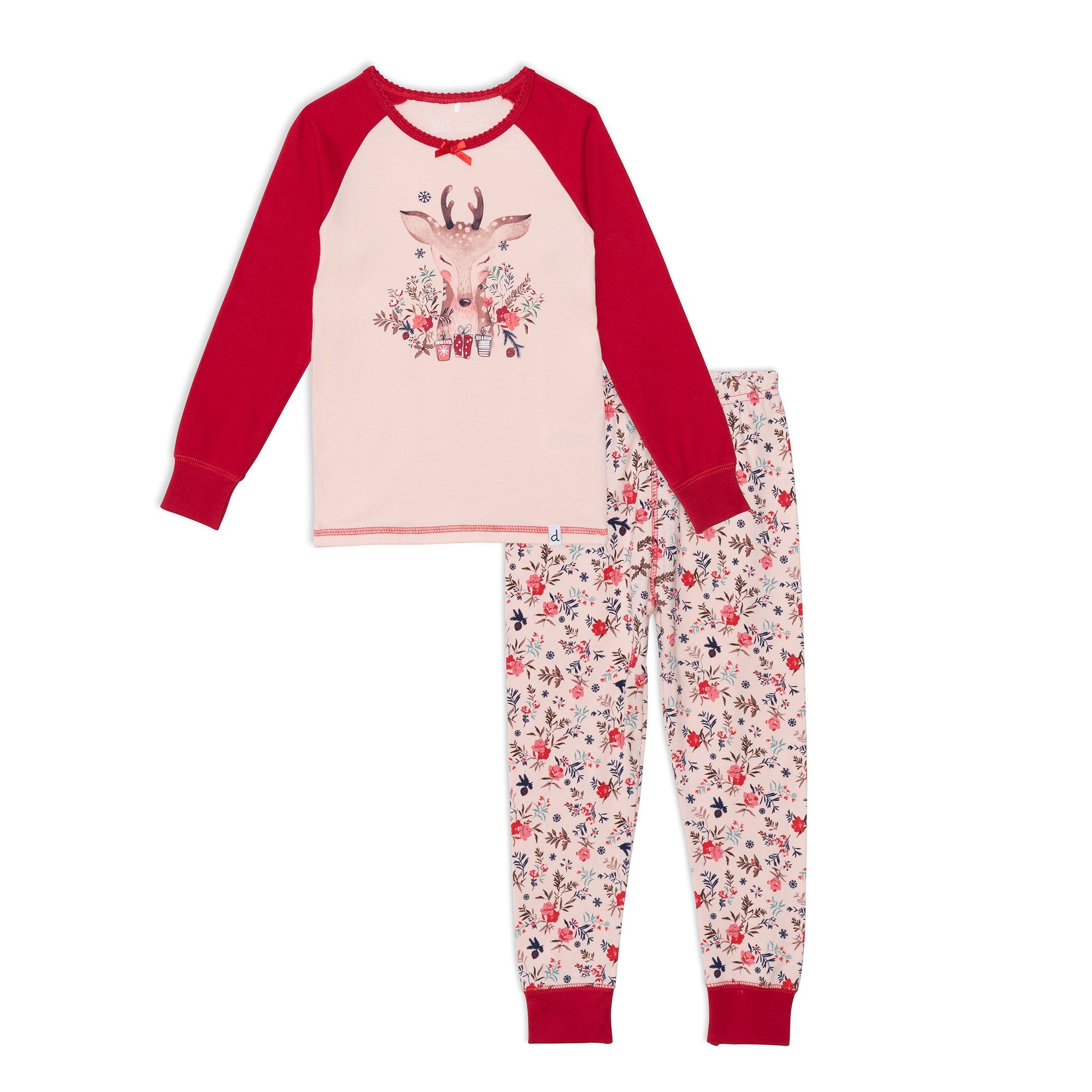 Organic Cotton Two Piece Printed Pajama Set With Deer E20PG17_029