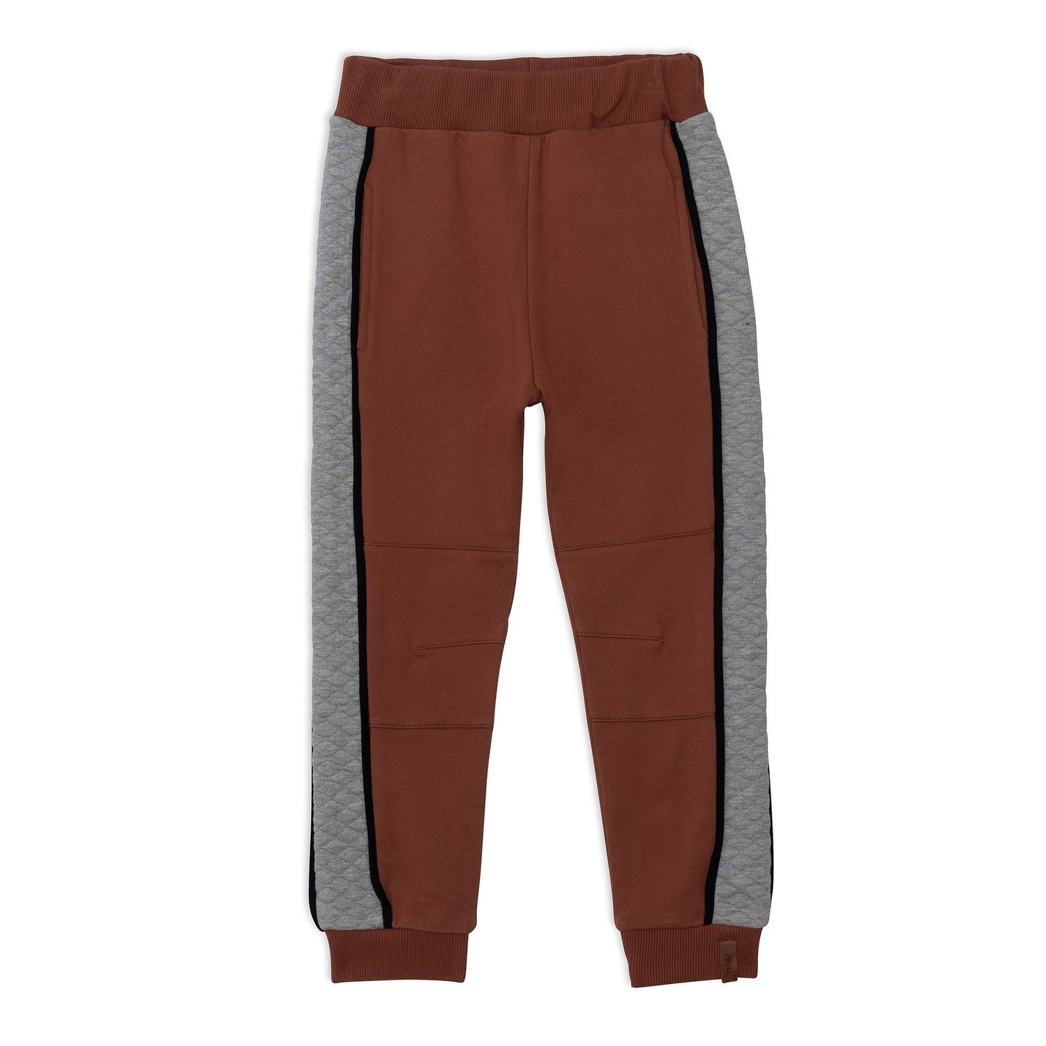 Fleece Sweatpants With Quilting Brown, Grey And Black E20U21_951