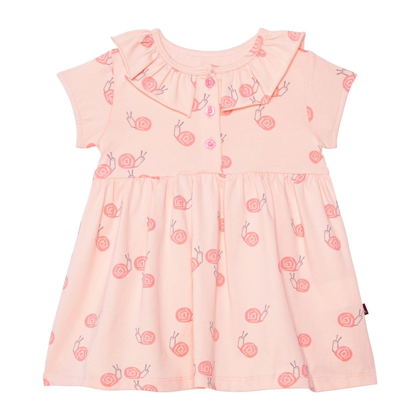 Organic Cotton Printed Dress Set Pink Snails Dresses Deux par Deux 
