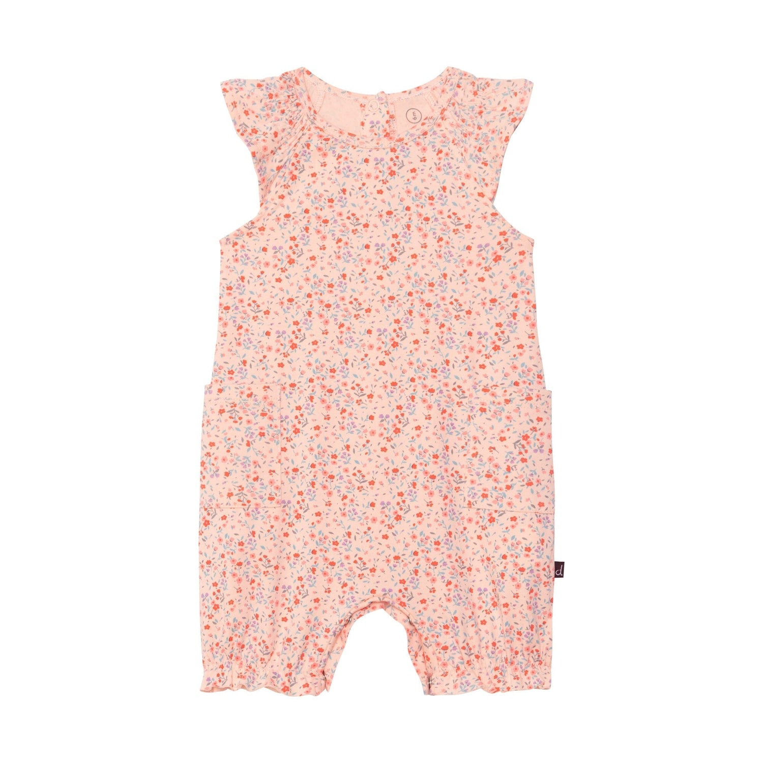 Organic Cotton Printed Romper Pink Little Flowers - E30A40_059