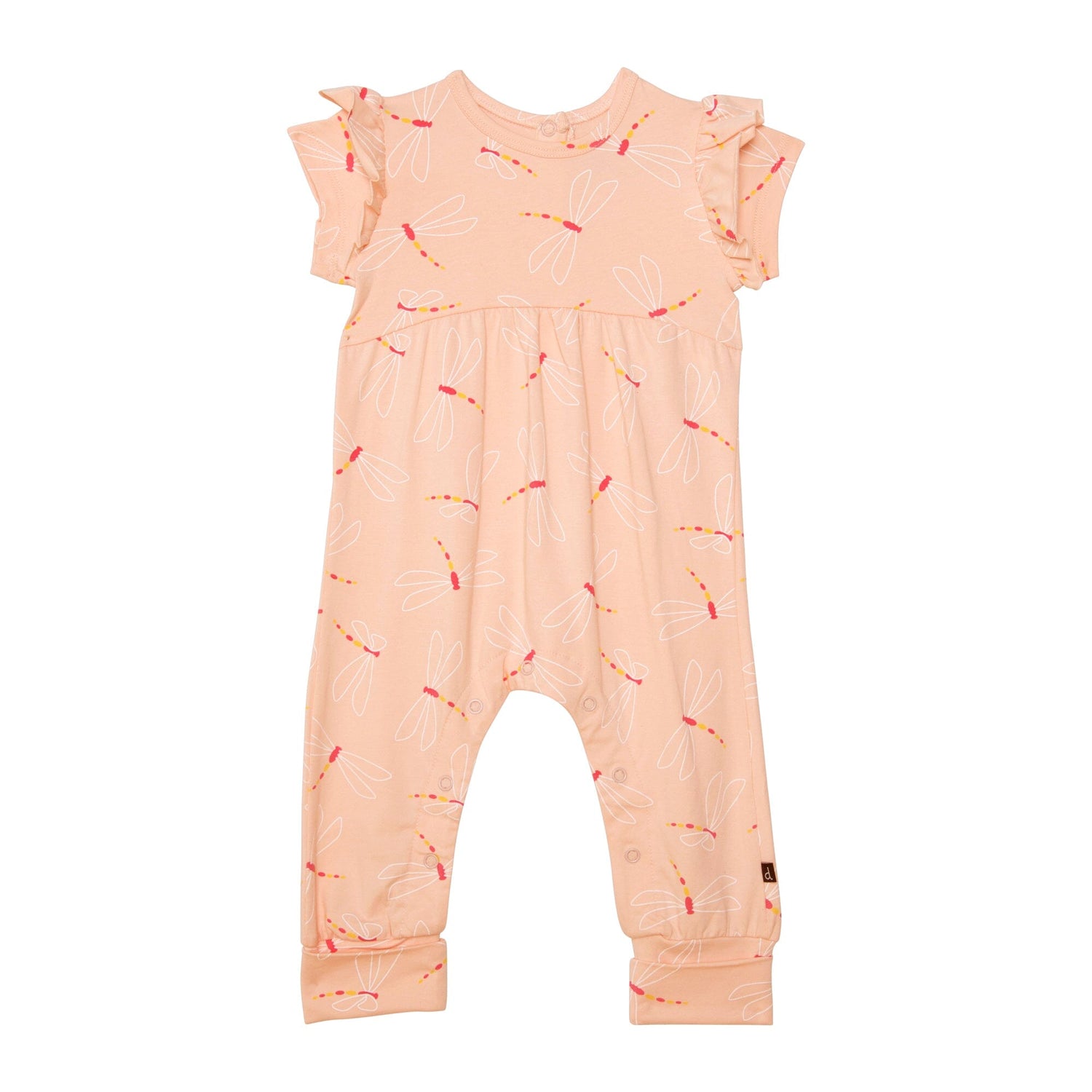 Organic Cotton Printed Jumpsuit Pink Dragonfly One-Piece & Baby Rompers Deux par Deux 