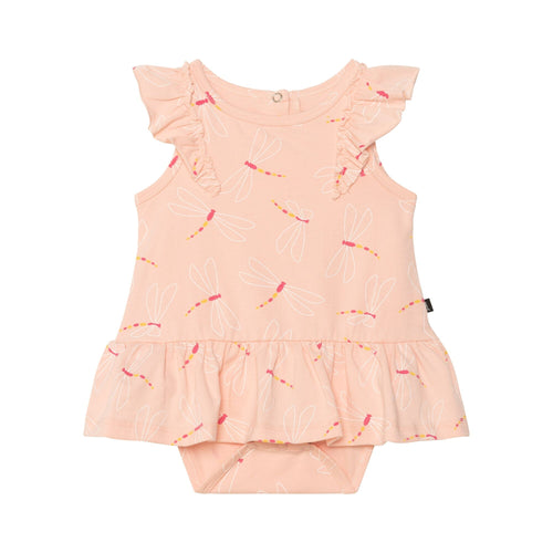 Organic Cotton Printed Romper Pink Dragonfly - E30B41_061