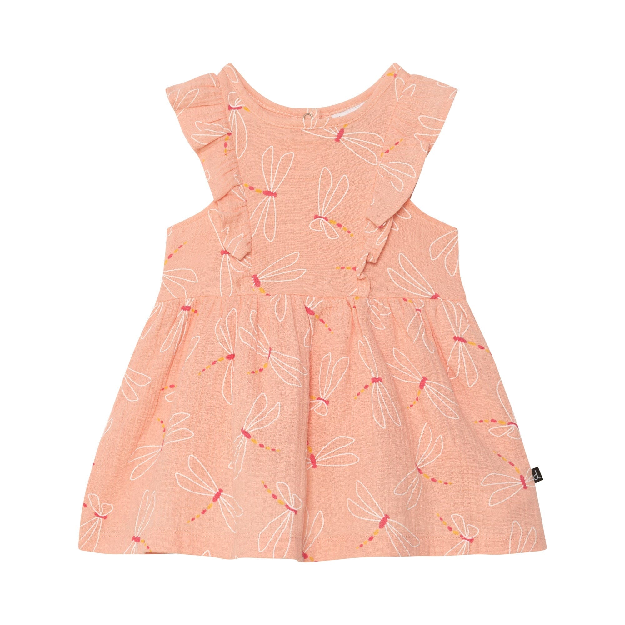 Printed Muslin Cotton Dress Pink Dragonfly - E30B90_061