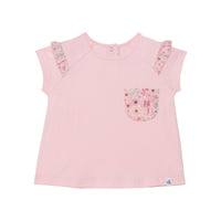 Organic Cotton Raglan Short Sleeve Top Light Pink - E30E70_524