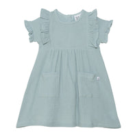 Sleeveless Dress With Frill Greyish-Green - E30E90_434