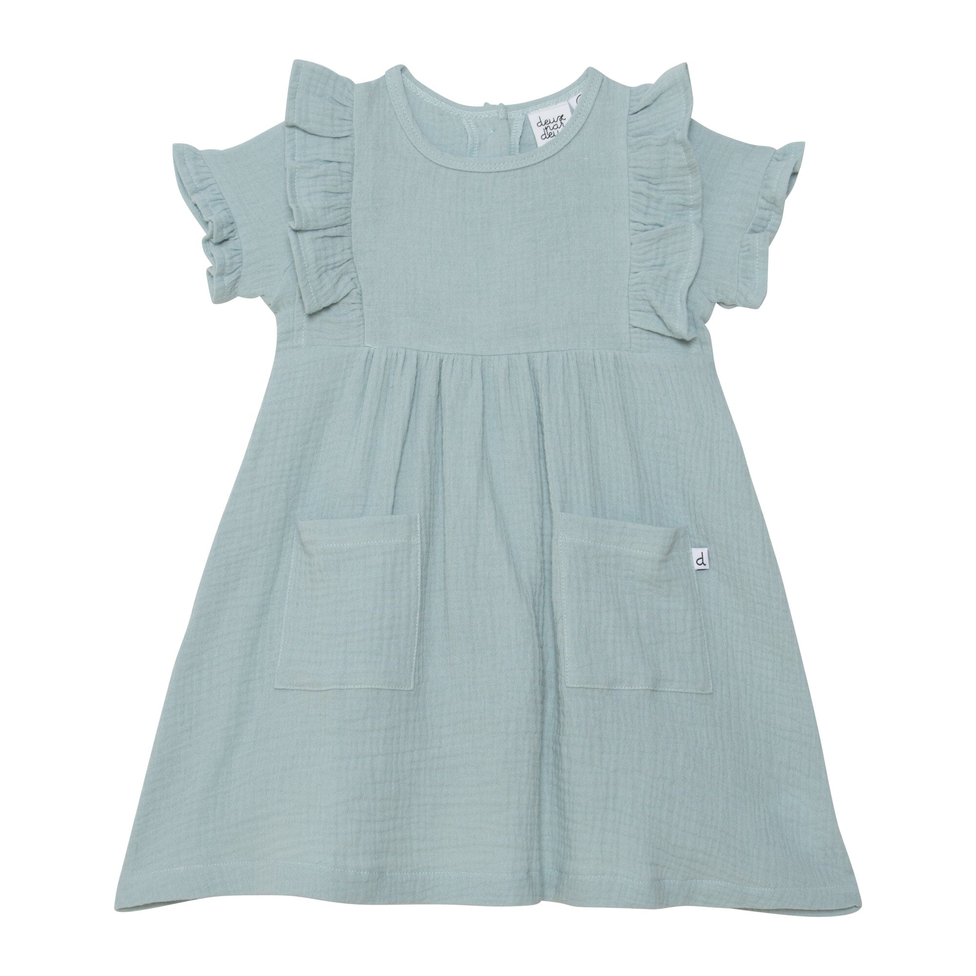 Sleeveless Dress With Frill Greyish-Green - E30E90_434