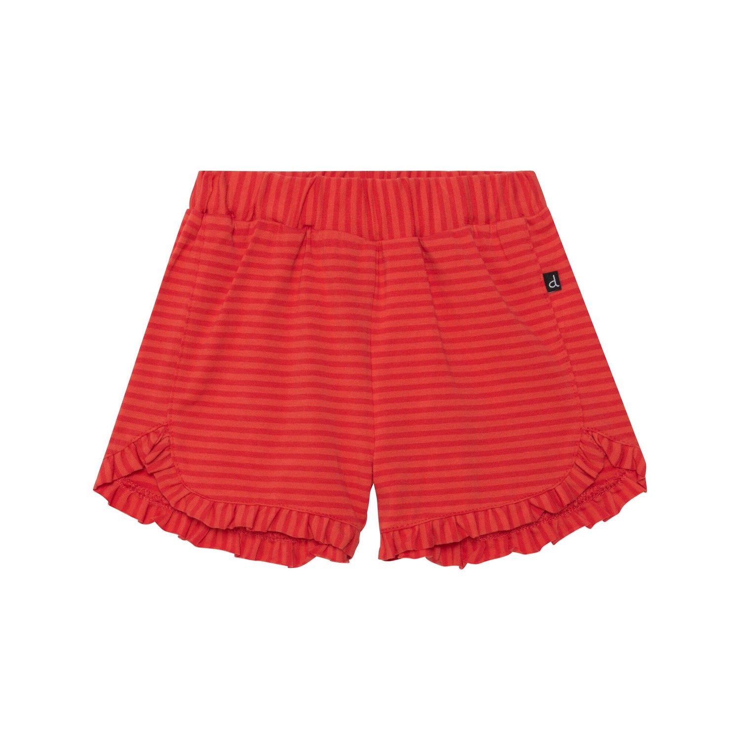 Organic Cotton Striped Short With Frill Red - E30F26_047