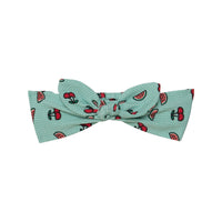 Organic Cotton Printed Knotted Headband Aqua Cherry - E30FHB_045