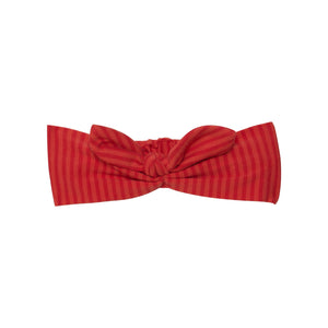 Organic Cotton Striped Knotted Headband Red - E30FHB_047