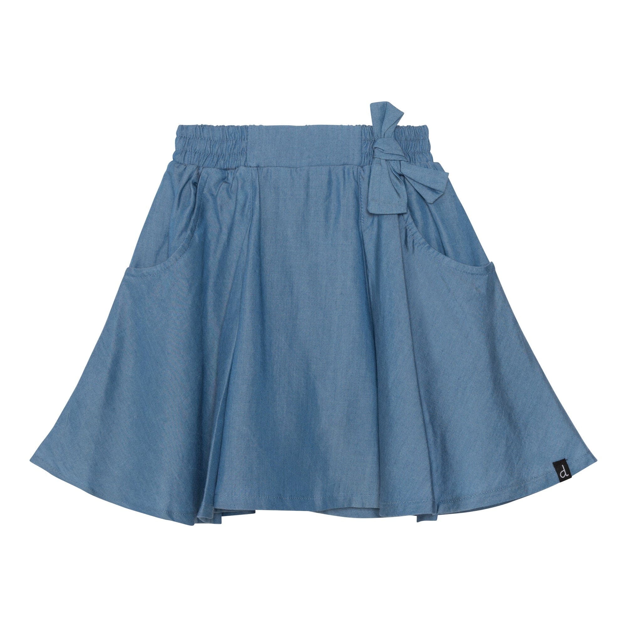 Skort With Bow Blue Chambray - E30G80_098
