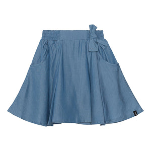Skort With Bow Blue Chambray - E30G80_098