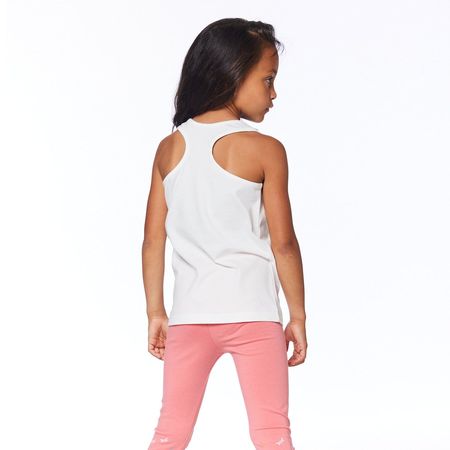 Organic Cotton Graphic Tank With Lace Off White - E30H72_101