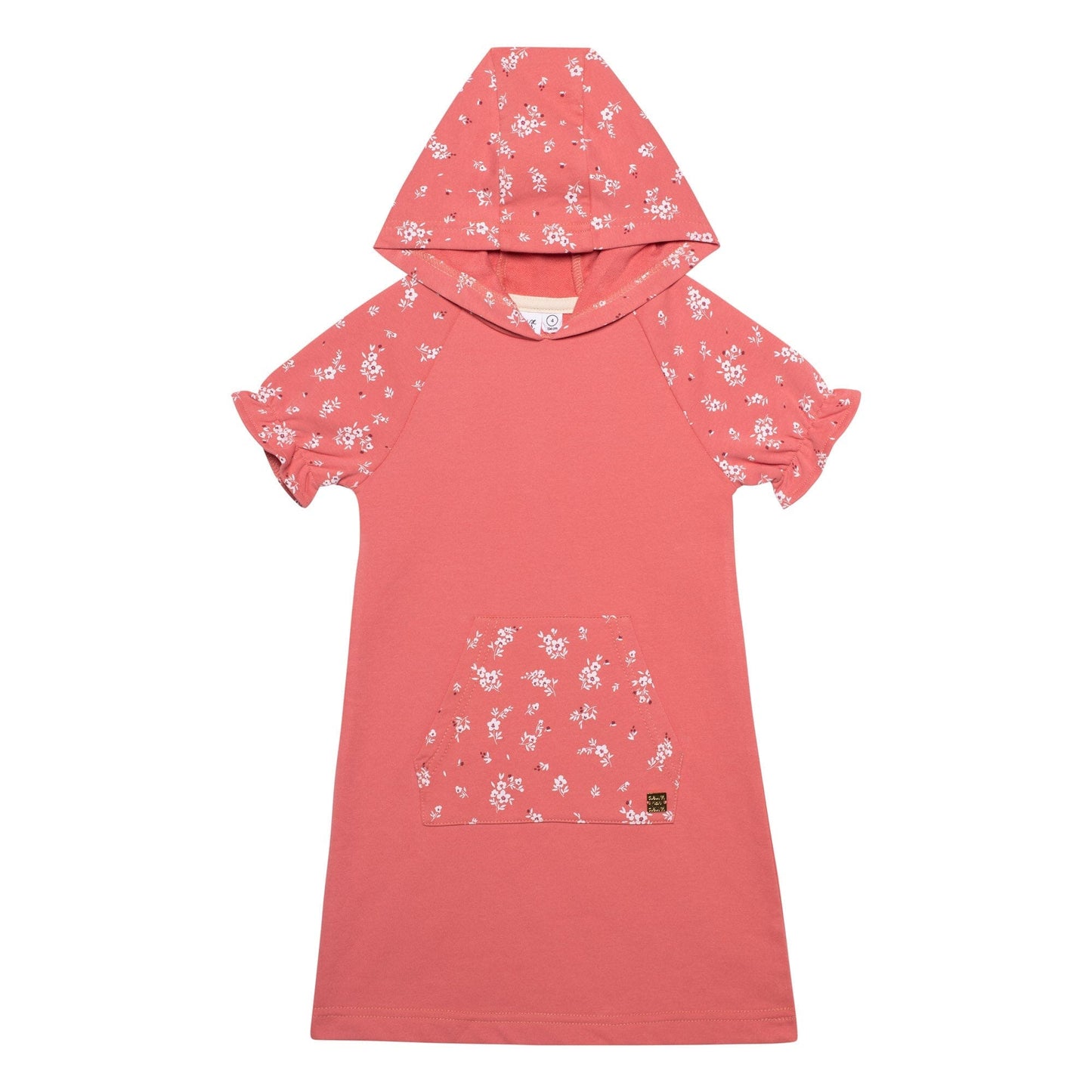 Hooded Raglan Sleeve Dress Coral - E30H92_674