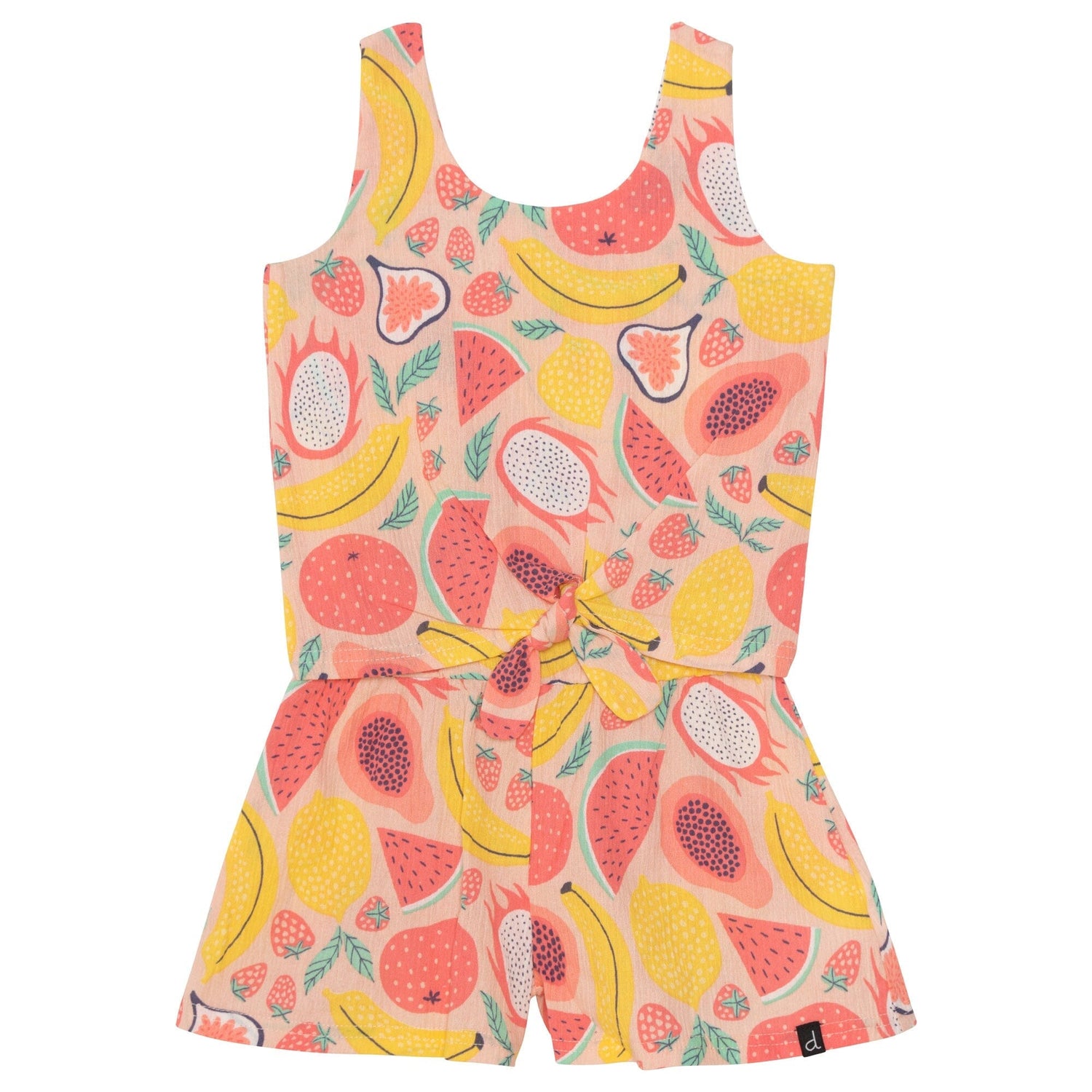Printed Sleeveless Knotted Jumpsuit Coral Fruits - E30I40_057