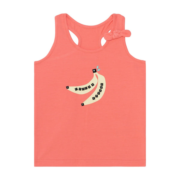 Organic Cotton Graphic Knot Tank Top Coral - E30I71_826