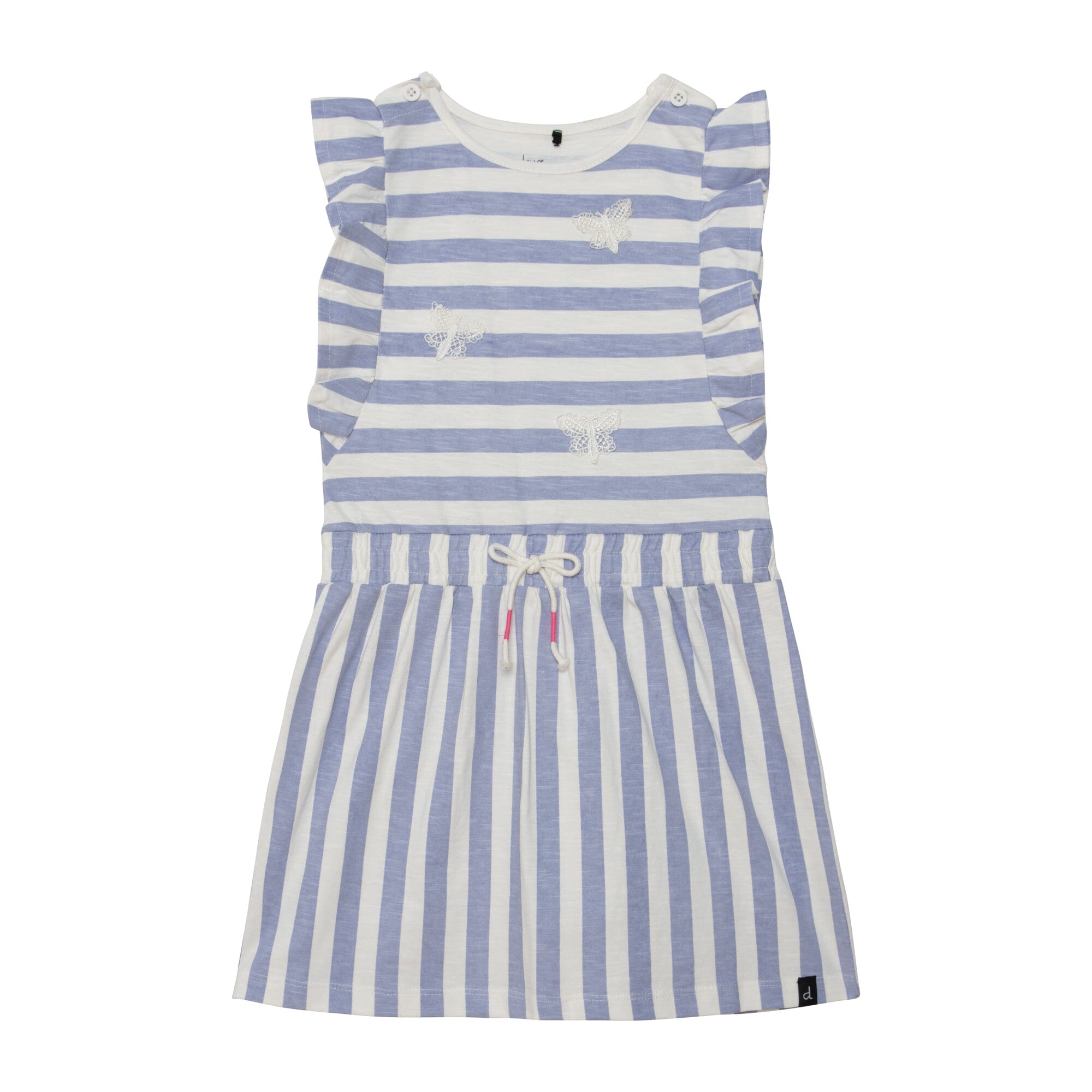 Striped Short Sleeve Dress Blue & White - E30K92_055