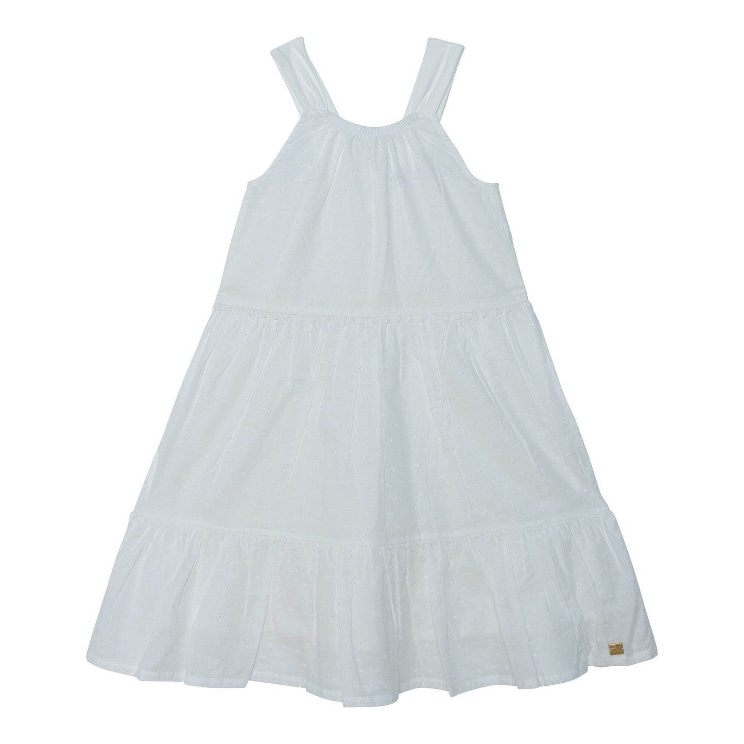 Sleeveless Swiss Dot Cotton Midi Dress White - E30L90_111
