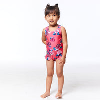 Printed One Piece Bathing Suit Pink Roses - E30NG10_000