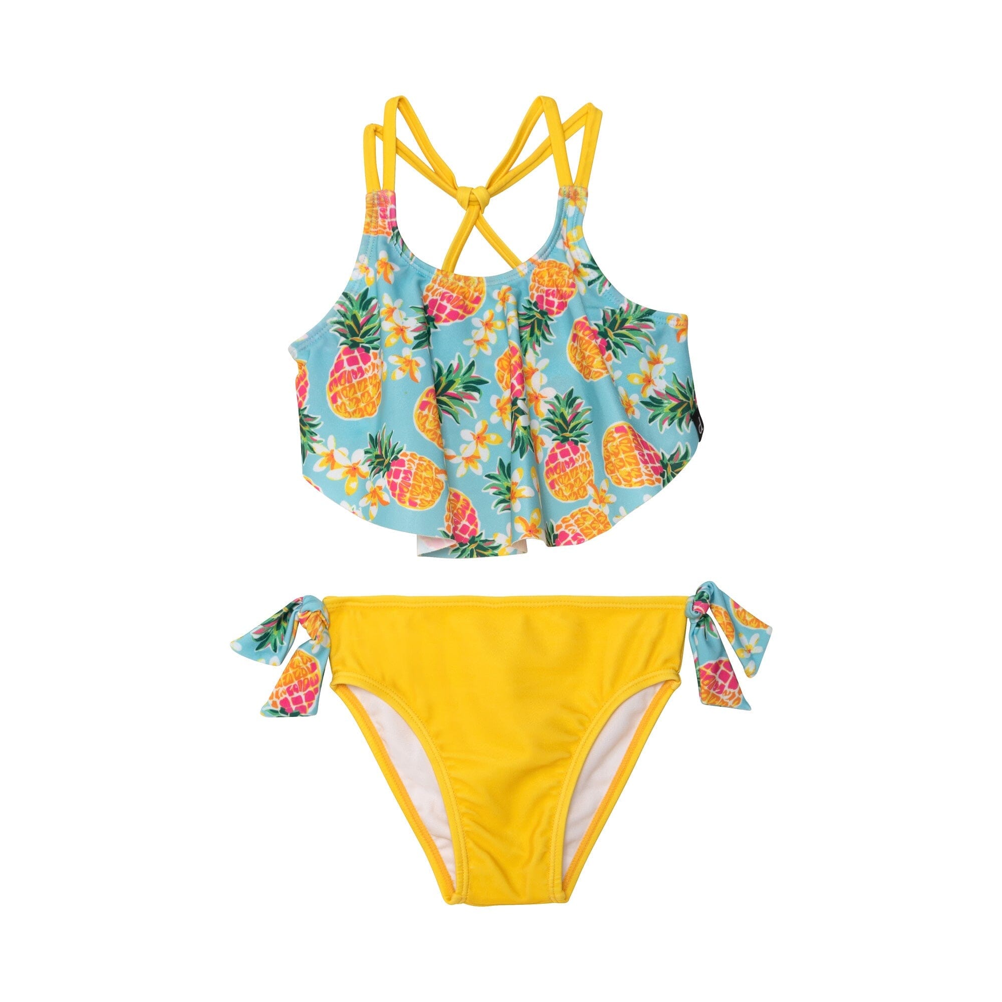 Printed Two Piece Swimsuit Blue Pineapple & Yellow - E30NG22_000