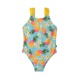 Printed One Piece Swimsuit Blue Pineapple - E30NG23_000