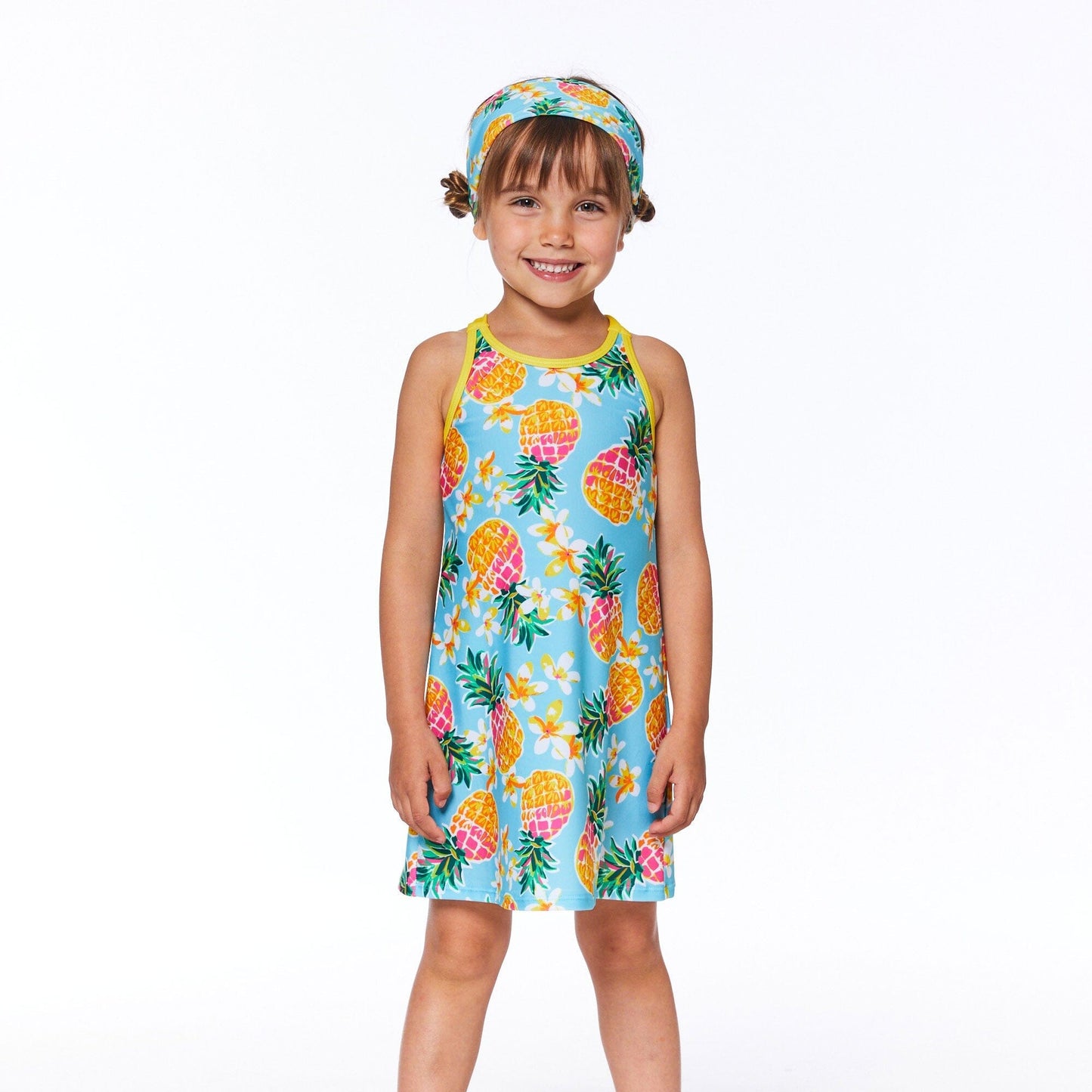 Printed Beach Dress Blue Pineapple - E30NG29_000