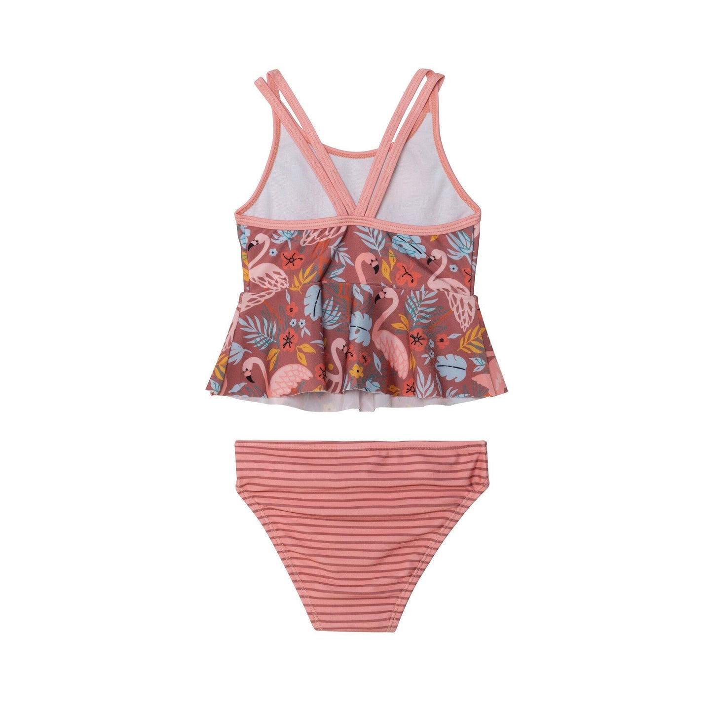 Printed Two Piece Swimsuit Cinnamon Pink Flamingos - E30NG40_000