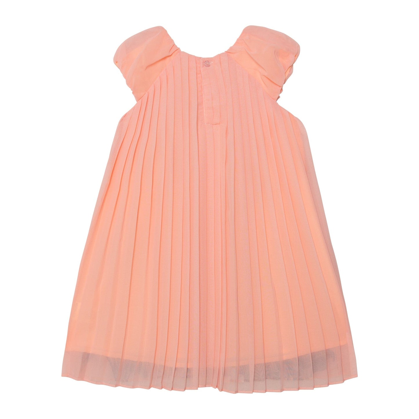 Pleated Dress With Border Print Peach Pink - E30O97_000