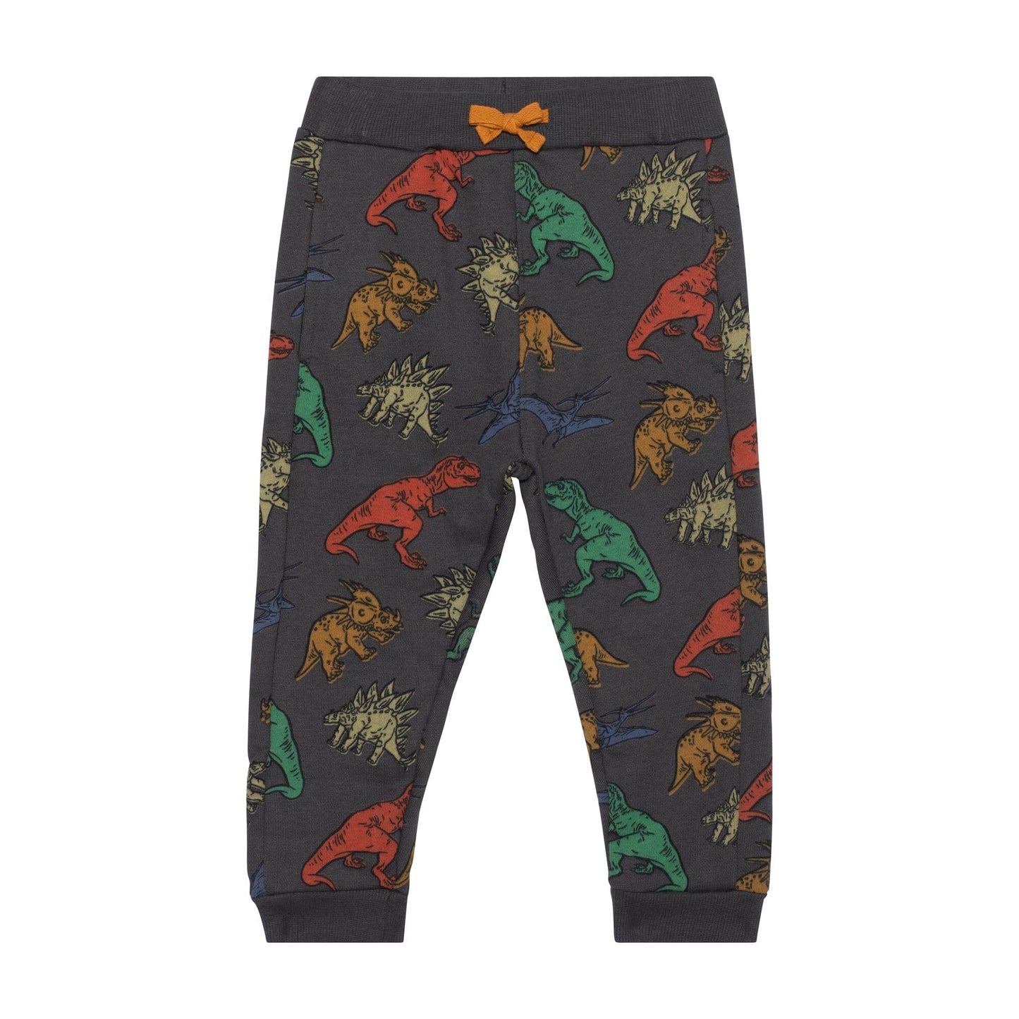 Printed French Terry Pant Charcoal Grey Multicolor Dinosaurs - E30S20_090