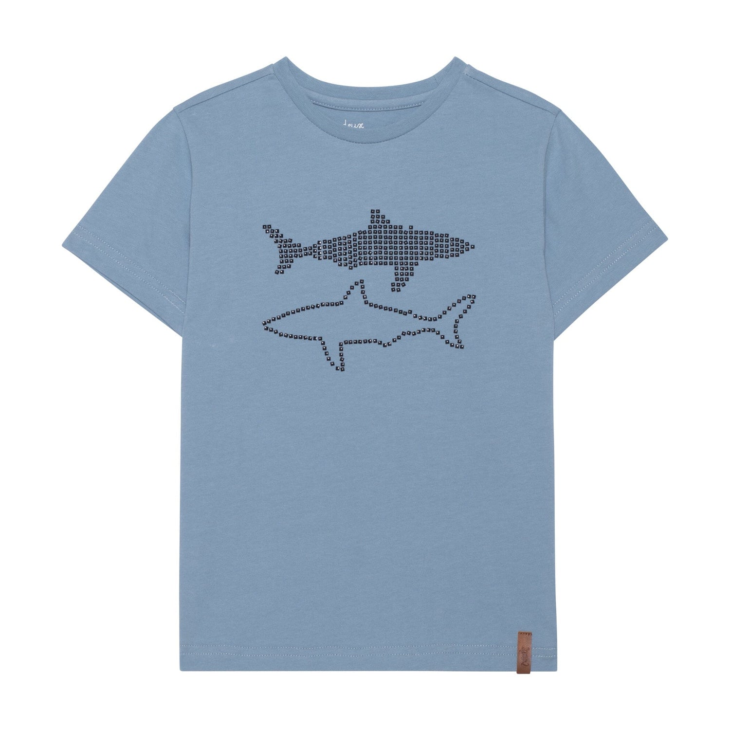Studded Graphic T-Shirt Dusty Blue - E30U74_455