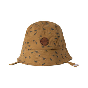 Printed Twill Hat Golden Brown Dinosaurs - E30VB_908