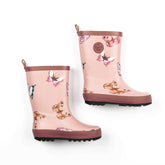 Bottes de pluie roses imprimées papillons aquarelle