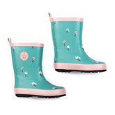 Bottes de pluie bleu cendré imprimées mini fleurs