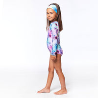 Printed One Piece Rashguard Multicolor Flowers - E30X11_088